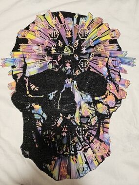 Philipp Plein Multicolor Skull Swavorski Crystal Short Sleeve Tee